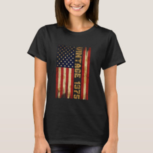 50 Years Old Vintage 1975 American Flag 50th Birth T-Shirt