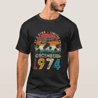 50 Years Old Vintage December 1974 Retro 50th Birt T-Shirt