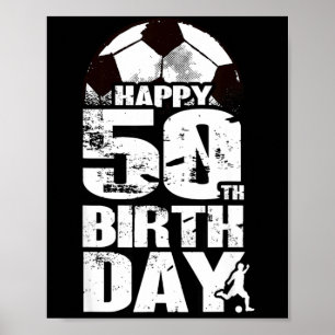 50 Years Old Vintage Soccer 50th Birthday T Shirt Poster