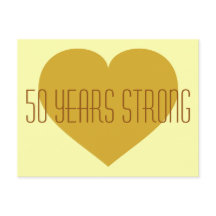 50 Years Strong solid gold heart