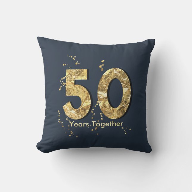 50 Years Together Golden Anniversary Pillow (Front)