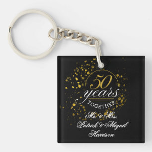 50 Years Together Golden Wedding Anniversary Gift Key Ring