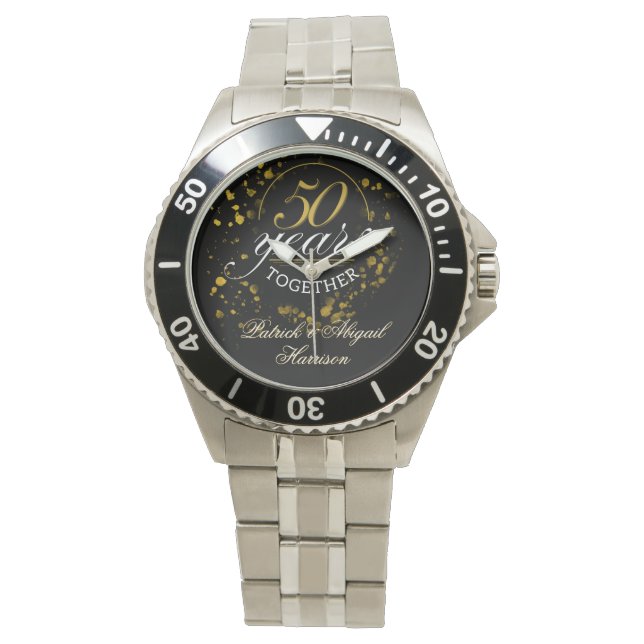 50 Years Together Golden Wedding Anniversary Party Watch (Front)