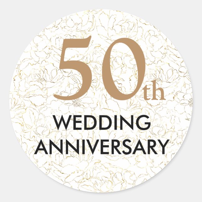 50 Years Together Wedding Anniversary Party Classic Round Sticker (Front)