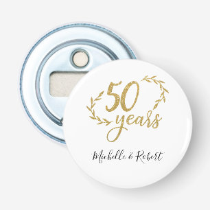 50 years wedding anniversary gift gold glitter bottle opener
