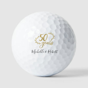 50 years wedding anniversary gift gold glitter golf balls