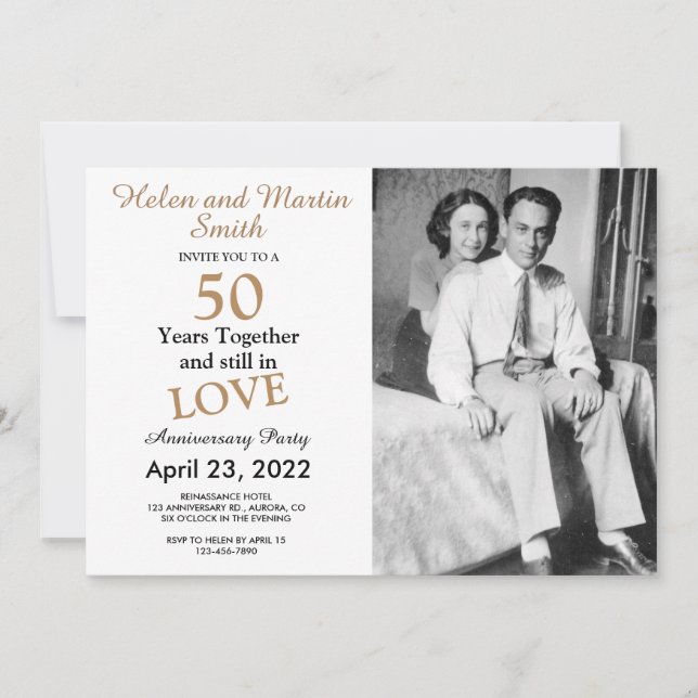 50 Years Wedding Anniversary Party Invitation (Front)