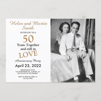 50 Years Wedding Anniversary Party Invitation