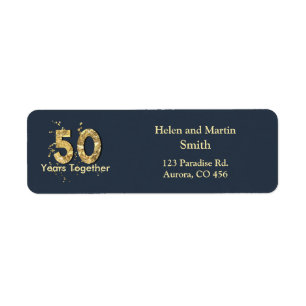 50 Years Wedding Anniversary Party Return Address
