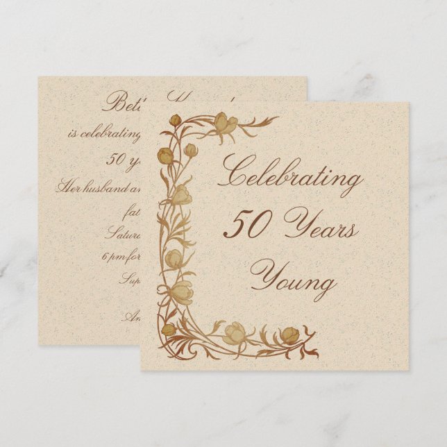 50 Years Young Birthday Invitation (Front/Back)