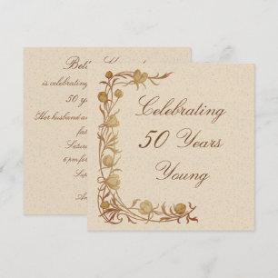 50 Years Young Birthday Invitation