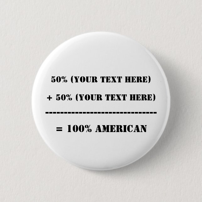 50% (Your Text Here) 6 Cm Round Badge (Front)