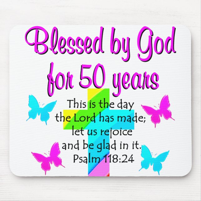 50 YR OLD PRAYER MOUSE MAT (Front)