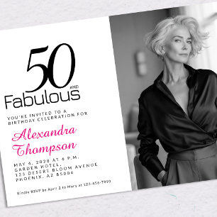 50and Fabulous Pink 50th Birthday Party  Invitation