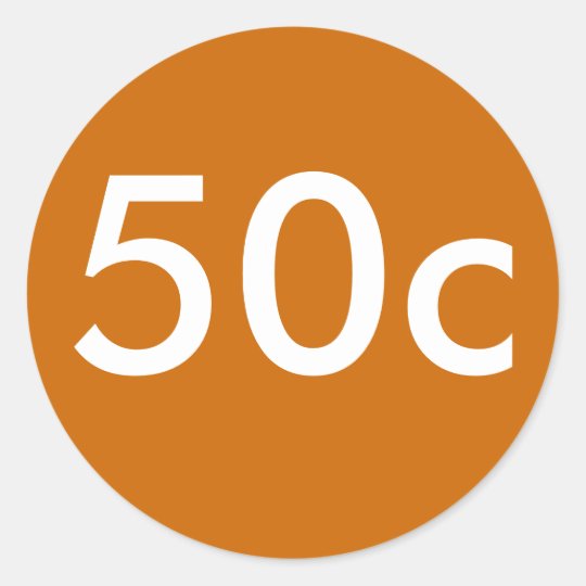 50c classic round sticker