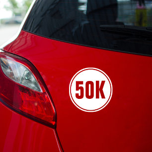 50k Runners Ultra Marathon Open Classic Round Sticker