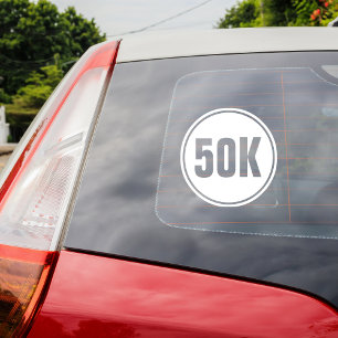 50k Runners Ultra Marathon Open Window Cling