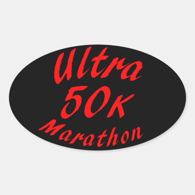 50K Ultra Marathon Oval Sticker (Front)
