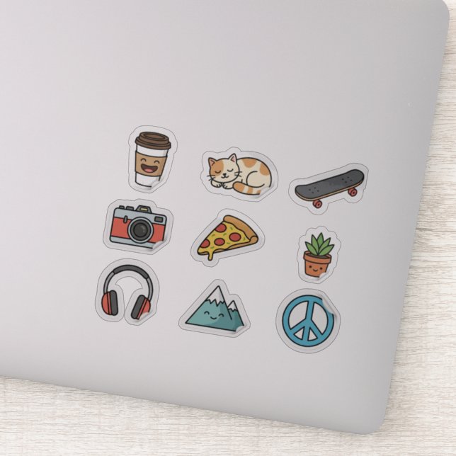 50pcs Kawaii Aesthetic Vinyl Sticker Pack (Detail)