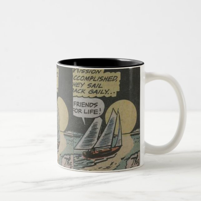 50s Adventure Comics | Best gift for classic comic Two-Tone Coffee Mug (Right)