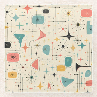 50s Atomic Starburst Glass Coaster