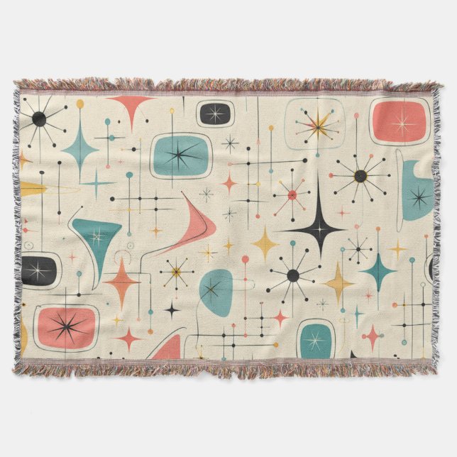 50s Atomic Starburst Throw Blanket (Front)
