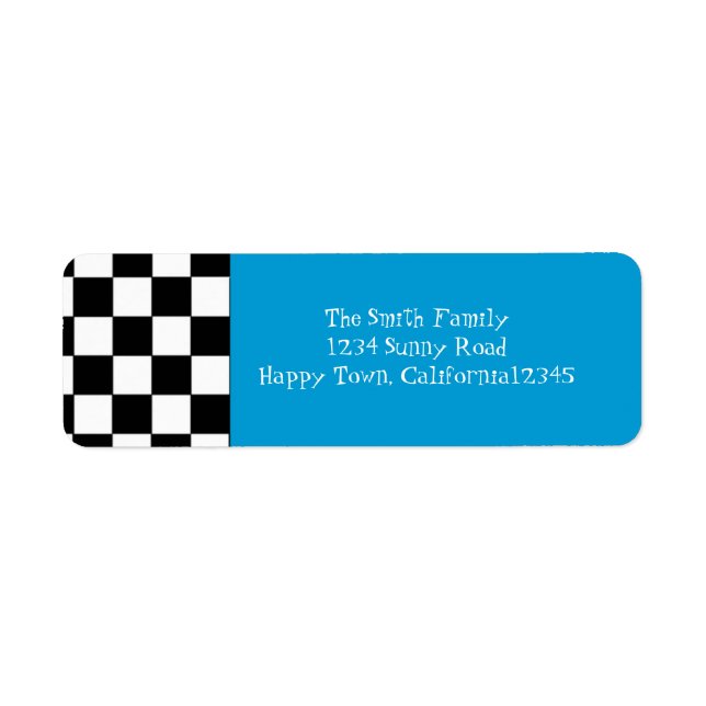 50's Chequered Return Address Label (Front)