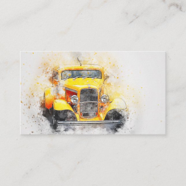 50s Classic Car Automotive Business Card (Front)