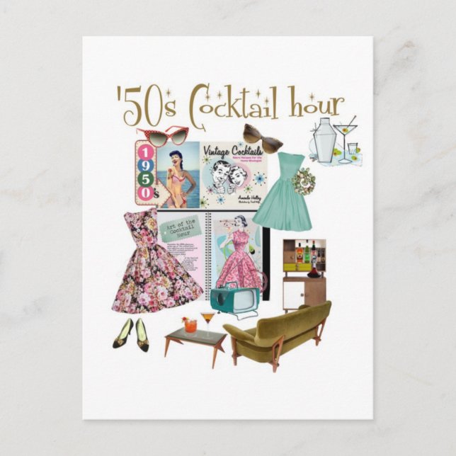 '50s Cocktail hour Postcard (Front)