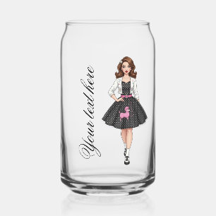50s dall style editable  can glass