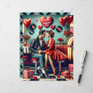 50s Diner Valentine Scrapbook Paper