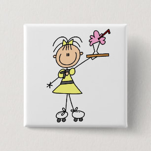 50's Drive-In Waitress T-shirts and Gifts 15 Cm Square Badge