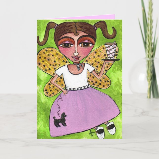 50's Fairy & Poodle Skirt - greeting card (Front)