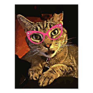 50's Glasses Indigo Photo Print