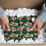 50's Green Vintage Christmas Pattern with Kittens Tissue Paper<br><div class="desc">A Cute Green Vintage 50's Holiday Christmas Pattern with white fluffy kittens</div>