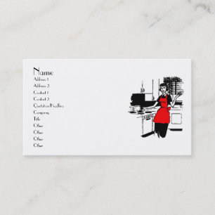50's Housewife with Red Apron Business Card