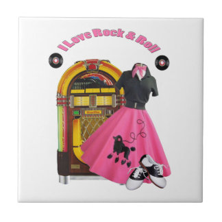 50's I Love Rock & Roll Tile