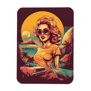 50s inspired retro magnet