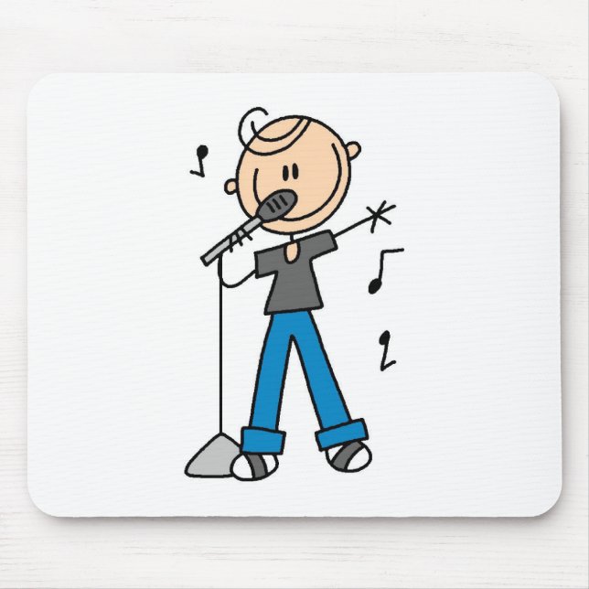 50s Male Singer Stick figure t-shirts and Gifts Mouse Mat (Front)