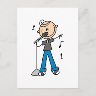50s Male Singer Stick figure t-shirts and Gifts Postcard