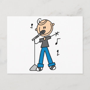 50s Male Singer Stick figure t-shirts and Gifts Postcard