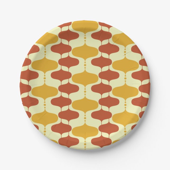 50s Mid Century Modern Paper Plates Retro Geo  (Front)