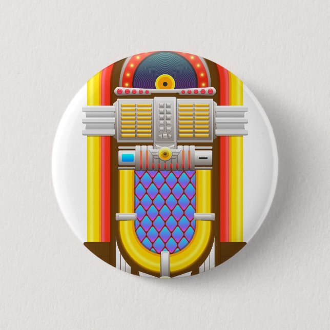 50s old fashioned jukebox 6 cm round badge (Front)