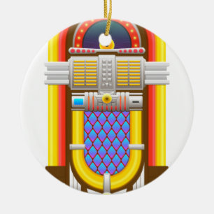 50s old fashioned jukebox ceramic tree decoration