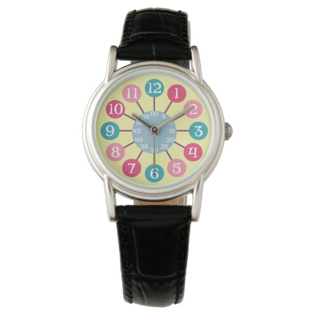 50s Retro Atomic Starburst Midcentury Modern Watch (Front)