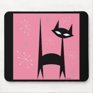 50's Retro Black Cat Pop Art Mousepad