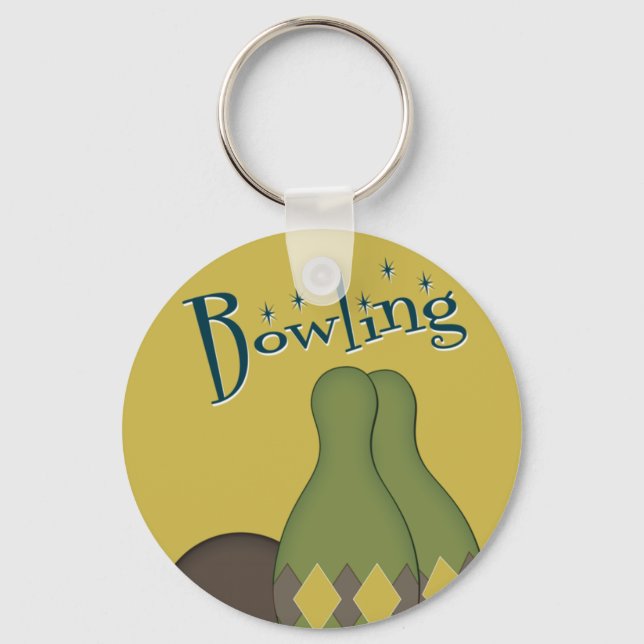 50s Retro Bowling Key Ring (Front)