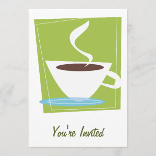 50s Retro Coffe Cup Graphic Invitation