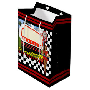 50s Retro Diner Blank Sign Medium Gift Bag