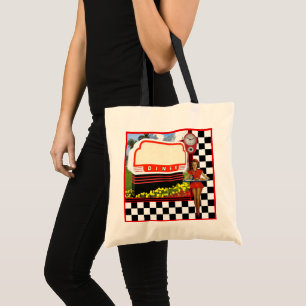 50s Retro Diner Blank Sign Tote Bag